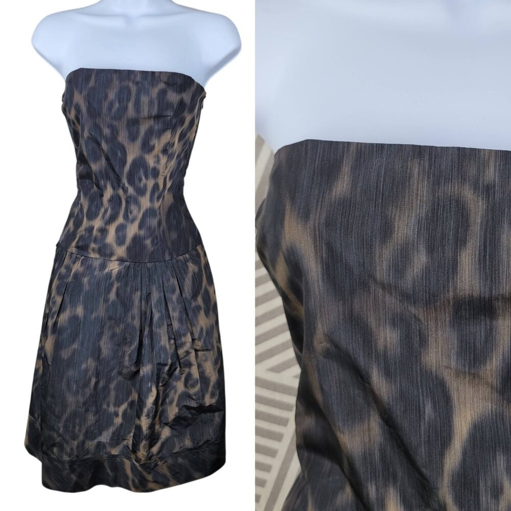 Zara Black and Brown Midi Dress